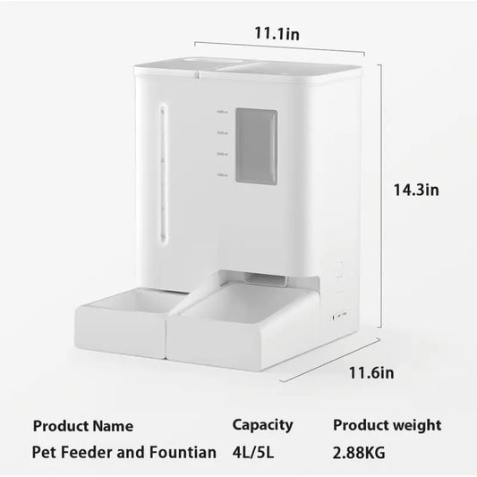 YASSI WiFi Automatic Smart Pet Feeder - App Controlled Timed Dog & Cat Food Dispenser