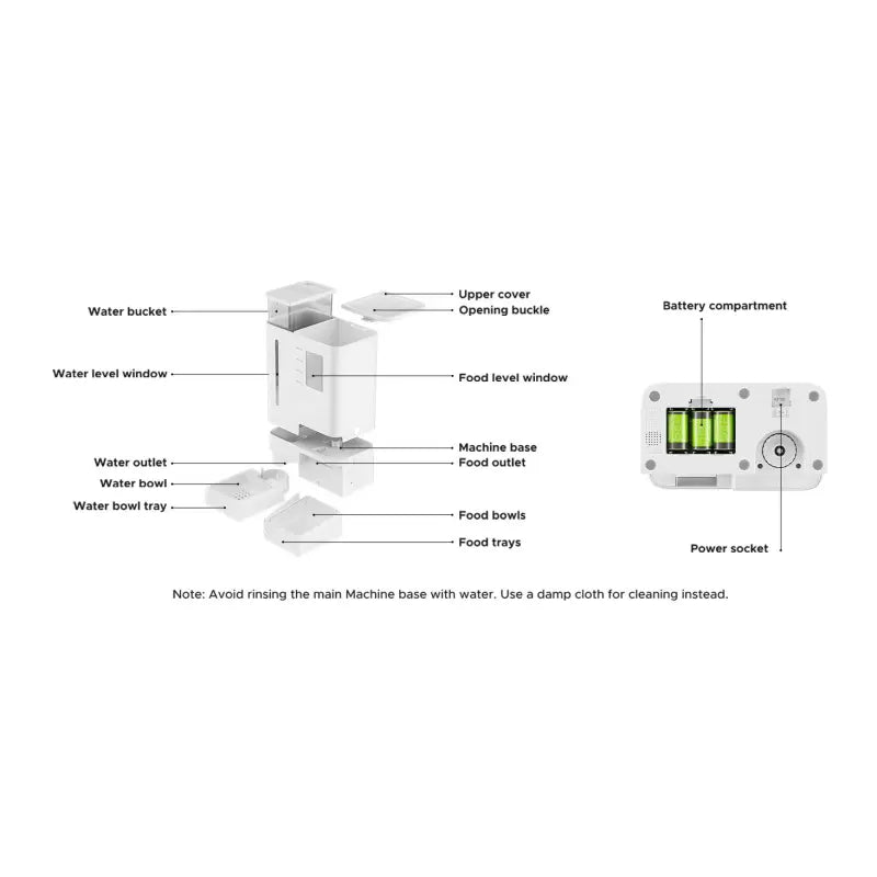 YASSI WiFi Automatic Smart Pet Feeder - App Controlled Timed Dog & Cat Food Dispenser