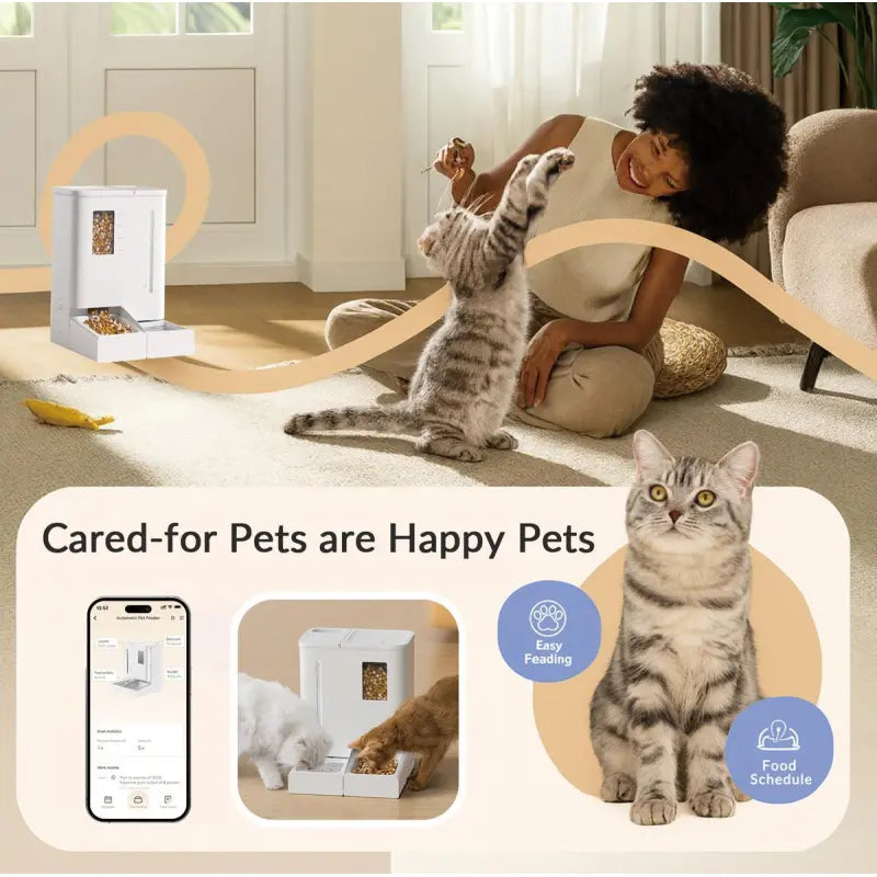 YASSI WiFi Automatic Smart Pet Feeder - App Controlled Timed Dog & Cat Food Dispenser