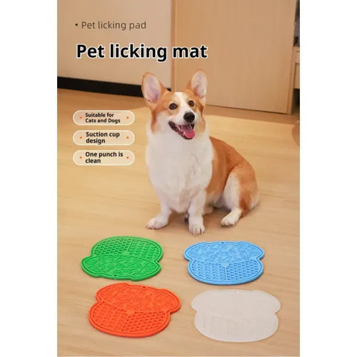 YASSI Non-Slip Silicone Slow Feeding Lick Mat - Calm Soothing Pet Treat Dispenser