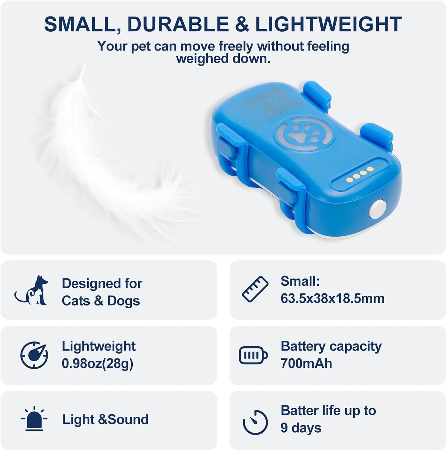 Yassi GPS tracking device for dog or cat