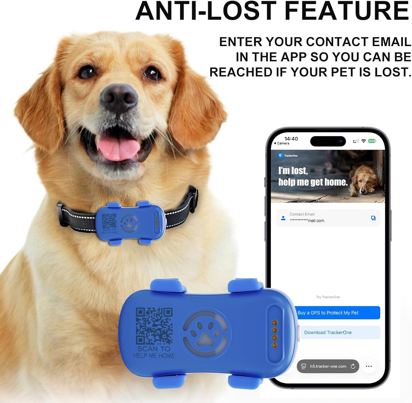 Yassi GPS tracking device for dog or cat