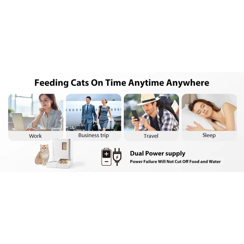 YASSI WiFi Automatic Smart Pet Feeder - App Controlled Timed Dog & Cat Food Dispenser