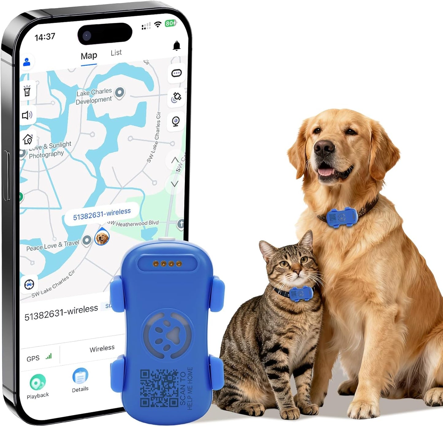 Yassi GPS tracking device for dog or cat