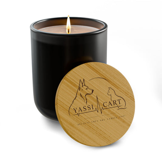 YASSI Heaven Scent Pet Memorial Candle with Engraved Bamboo Lid