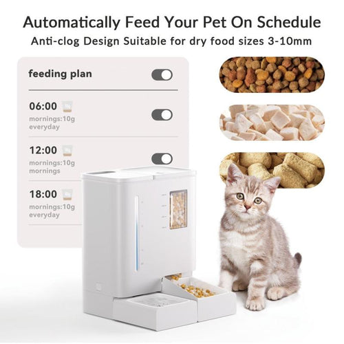 YASSI WiFi Automatic Smart Pet Feeder - App Controlled Timed Dog & Cat Food Dispenser