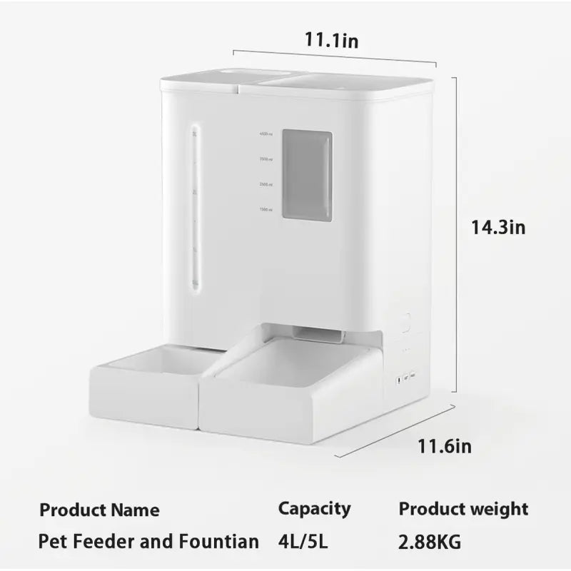 YASSI WiFi Automatic Smart Pet Feeder - App Controlled Timed Dog & Cat Food Dispenser