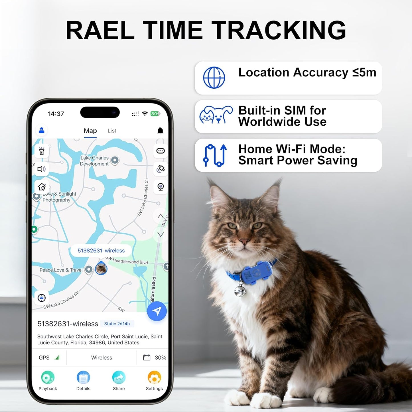 Yassi GPS tracking device for dog or cat