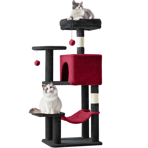 YASSI 44-Inch Cat Tree Tower with Hammock & Scratching Posts