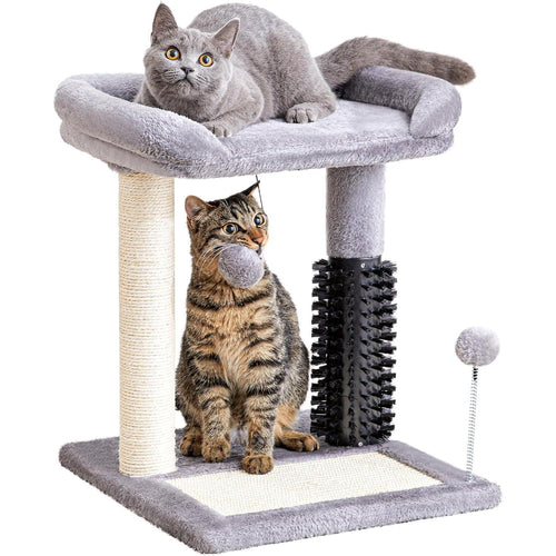 YASSI 4-in-1 Cat Tree Tower with Self-Grooming Brush